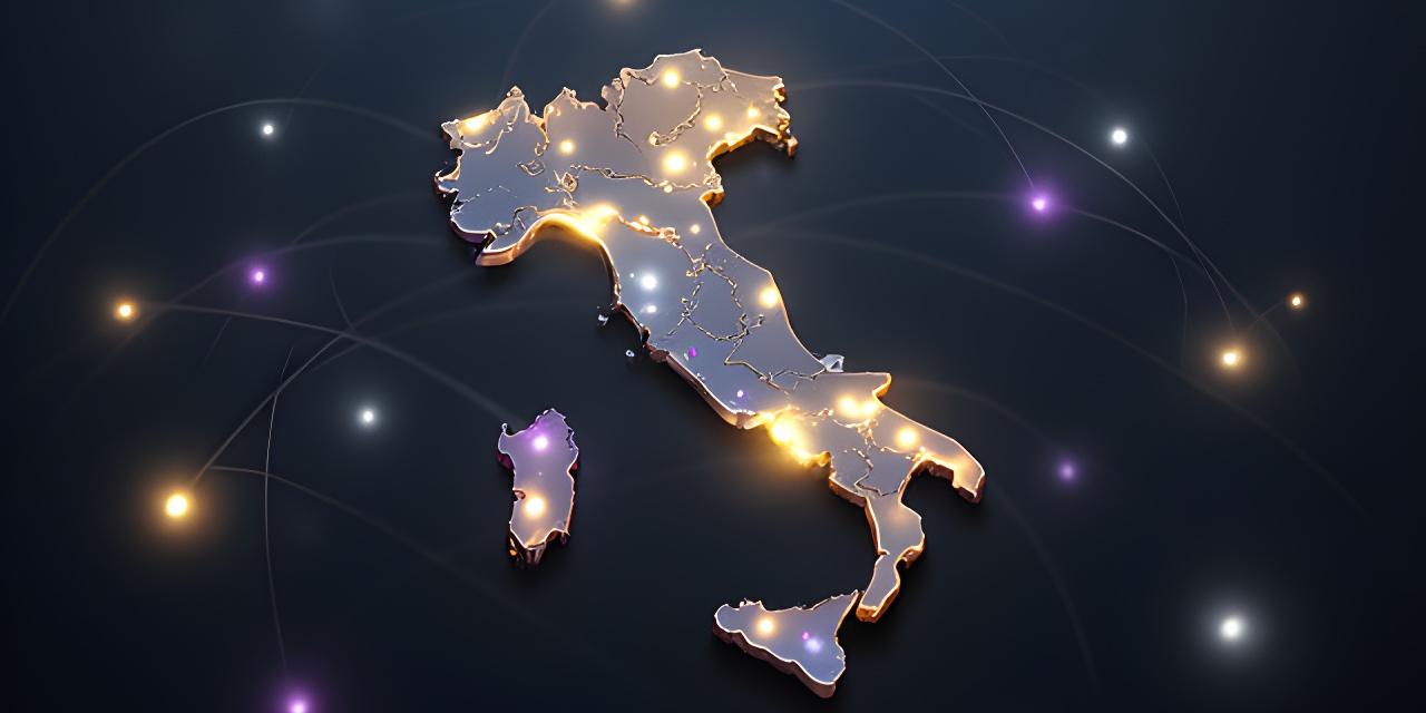 Mappa stilizzata dell'Italia con indicatori luminosi sulle regioni coperte dalla rete professionale